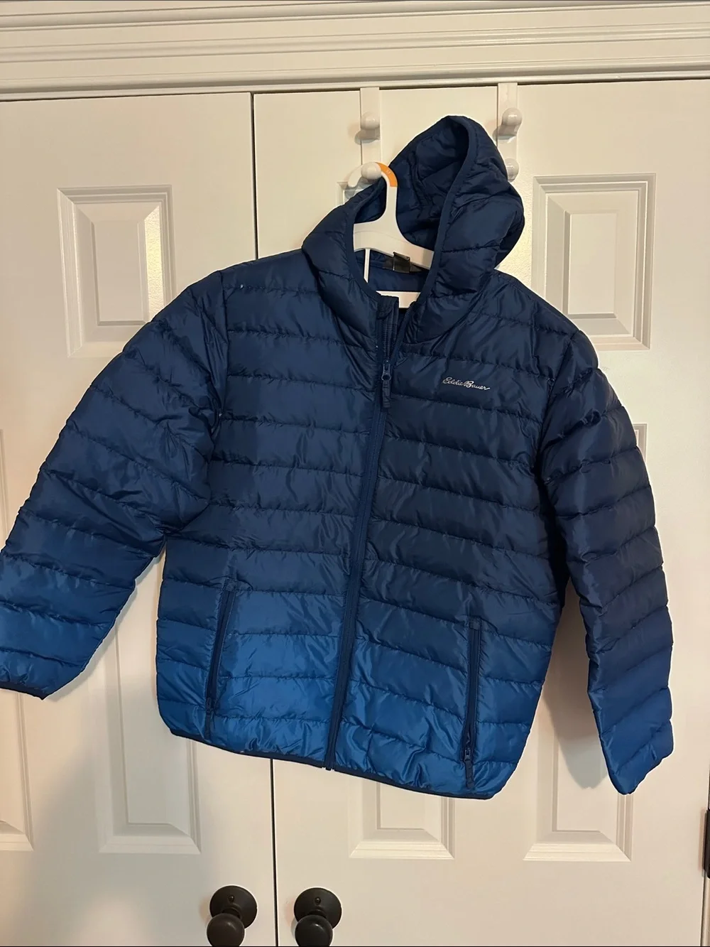 Eddie Bauer Boys' Navy Blue Hooded Puffer Jacket